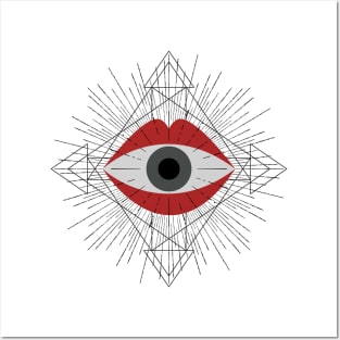 Surreal eye in the mouth Posters and Art